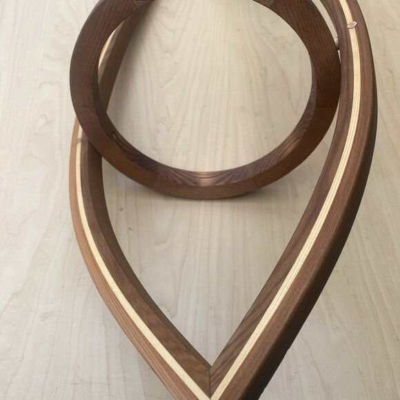 Vtg Wooden MCM Hanging Teardrop Plant Holder Stand Boho Planter Handcrafted